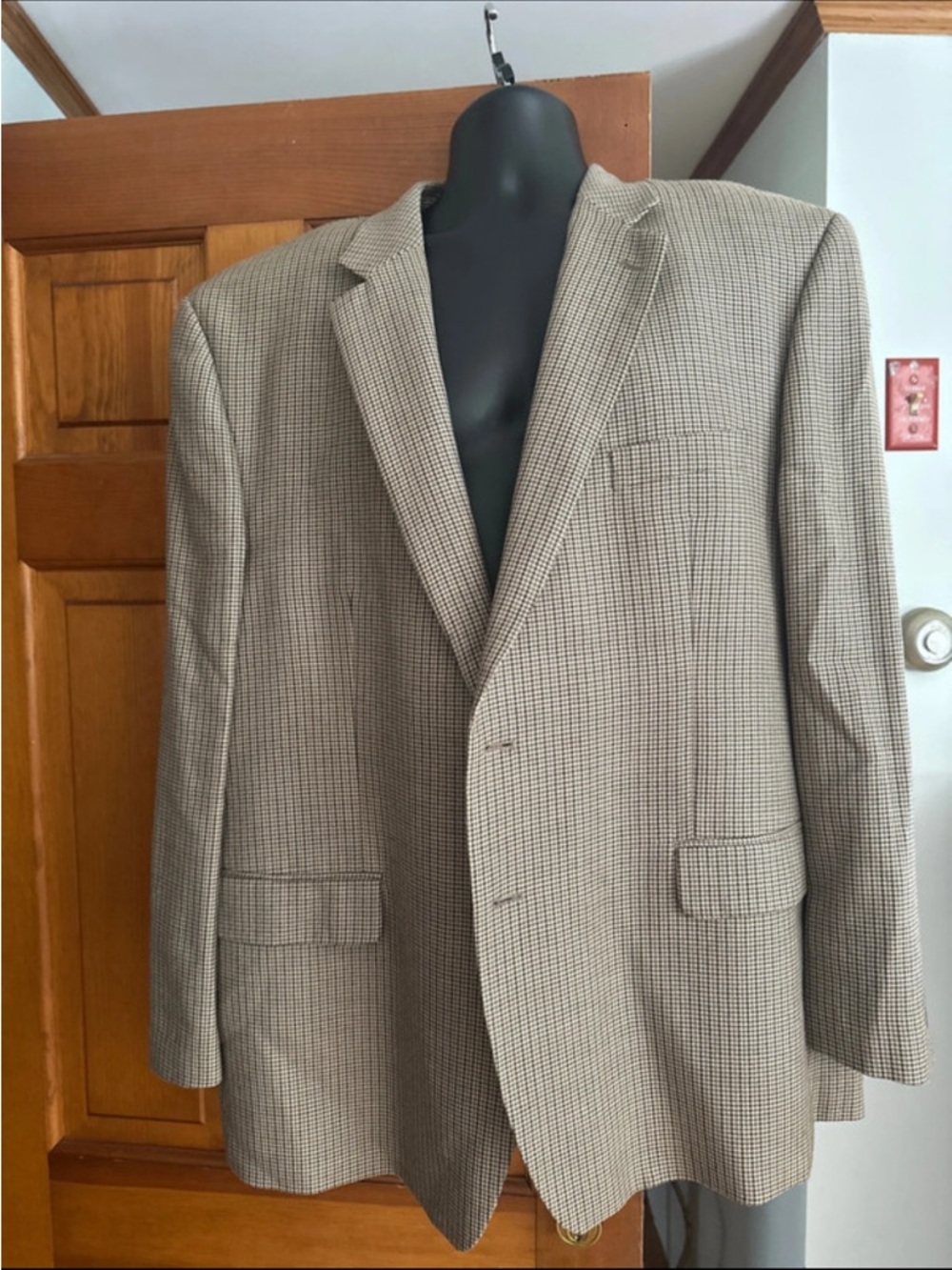 Chaps Men's Tan Houndstooth Sport Coat
